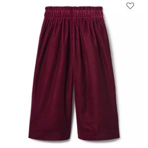 Janie and Jack Velvet Wide-Leg Pants | Toddler Girls Size 2T | Burgundy